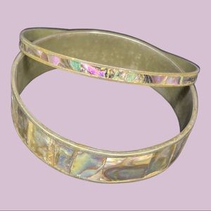 Abalone bangles and earrings